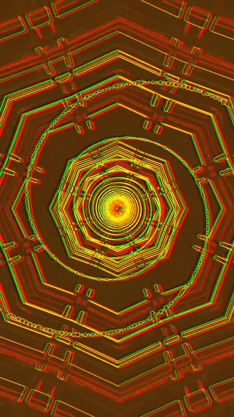 Tunnel video vj loop seamless animation with vibrant colors creating an eng.. Stock Footage 321571124