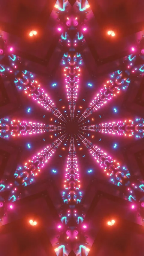 Tunnel Video VJ loop seamless wallpaper with colorful lights in circular pa.. Stock Footage 322778970