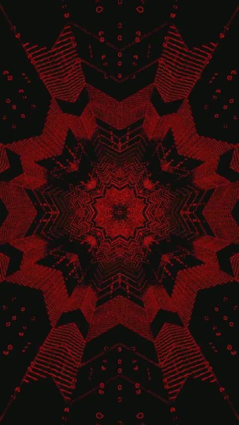 Tunnel video vj loop showcases dynamic patterns of red and black in a seaml.. Stock Footage 321571553