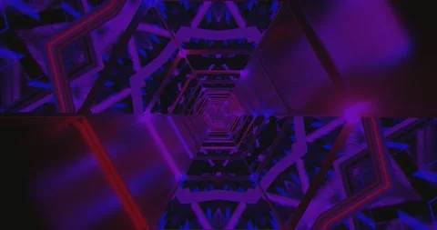 Tunnel video vj loop with vibrant lights creating a seamless visual experienc Stock Footage 318611246
