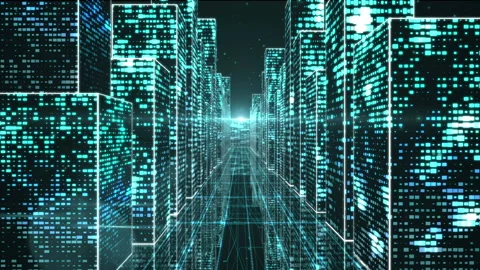 Tunnel in virtual three-dimensional space. Stock Footage 86660950