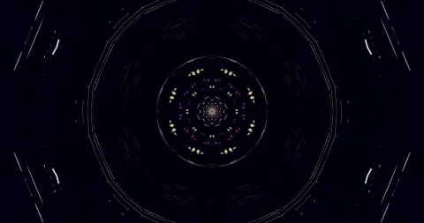 Tunnel visual journey loops seamlessly with bright elements in dark backdro.. Stock Footage 317062244