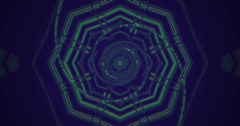 Tunnel vj loop screensaver features a seamless animated design in glowing g.. Stock Footage 317667630