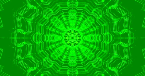 Tunnel vj loop screensaver with seamless green geometric patterns for relax.. Stock Footage 317060174