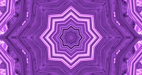 Tunnel Vj Loop Screensaver with seamless purple patterns and star shapes fo.. Stock Footage 320057894