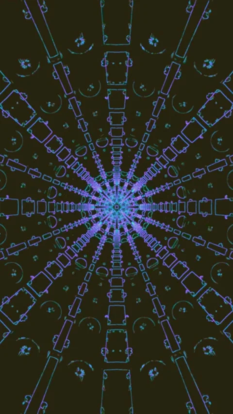 Tunnel vj loop screensaver for seamless visual experience in dark environment Stock Footage 321571417