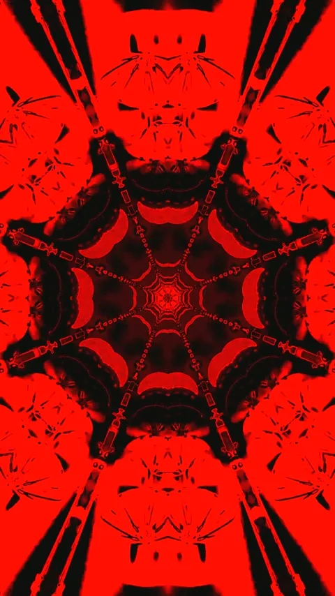 Tunnel VJ loop screensaver with vibrant red patterns and seamless movement .. Stock Footage 321575689