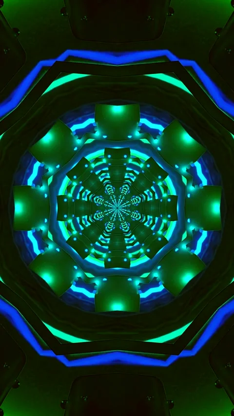 Tunnel VJ loop screensaver with vivid colors and seamless motion in a digit.. Stock Footage 321270125