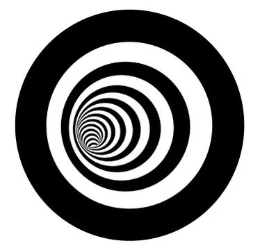 Tunnel vortex in concentric black and white stripes Stock-Illustration
