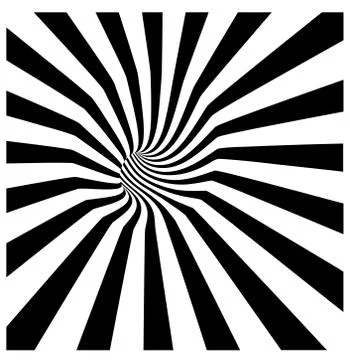 Tunnel vortex in concentric black and white stripes Illustrazione stock