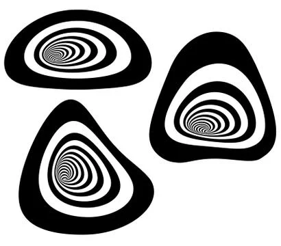 Tunnel vortex in concentric black and white stripes Stock Illustration