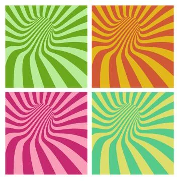 Tunnel vortex in multiple color stripe pattern Stock Illustration