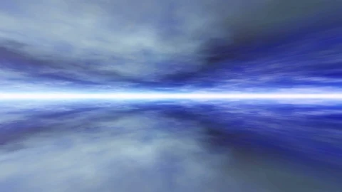 A tunnel of white and gray clouds in a blue sky Stock Footage 85670189