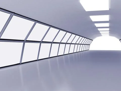 Tunnel with white wall Ilustración de archivo