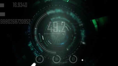 Tunnel zoom with many coding programming software application and hud interf Stock Footage 262467349