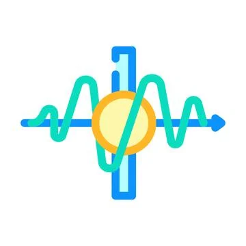 Tunneling quantum computer color icon vector illustration Stock Illustration