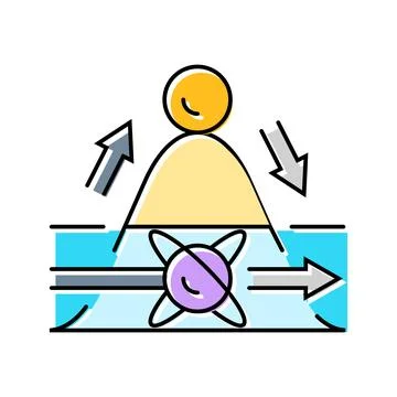 Tunneling quantum computer color icon vector illustration Stock Illustration