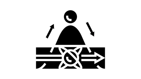 Tunneling quantum computer glyph icon animation Stock Footage 326142116