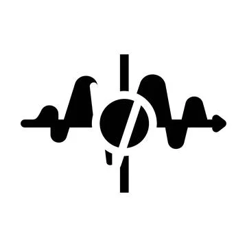 Tunneling quantum computer glyph icon vector illustration 스톡 일러스트