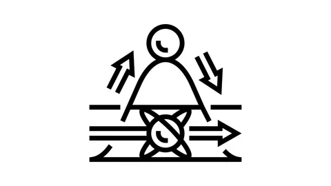Tunneling quantum computer line icon animation Stock Footage 326123178