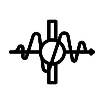 Tunneling quantum computer line icon vector illustration Stock Illustration