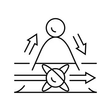 Tunneling quantum computer line icon vector illustration Illustrazione stock