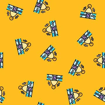 Tunneling quantum computer vector seamless pattern Stock Illustration