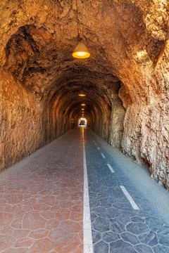 Tunnels of the Cantal, Rincon de la Victoria, detail of the interior of one.. Stock Photos
