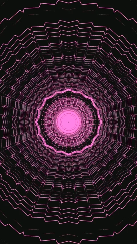 Tunnels of light moving in a loop with pink and black colors creating a dyn.. Video stock 322777840