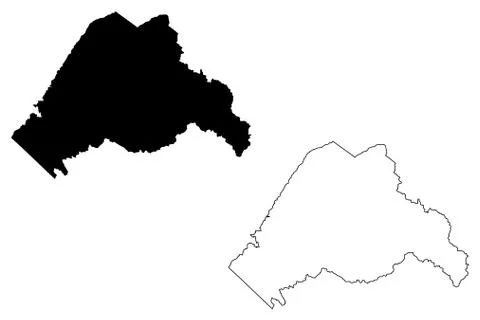 Tuolumne County, California map vector Stock Illustration
