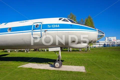 The Tupolev Tu-134 aircraft Stock Photos