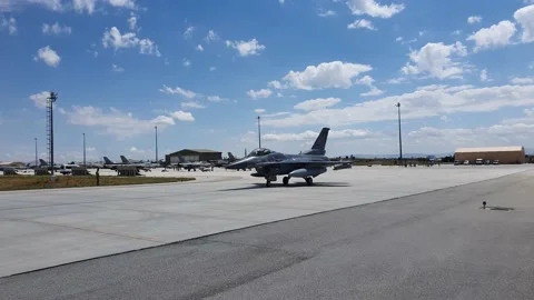 Turaf Turkish air force, General Dynamics F-16 Fighting Falcon,' makF-16 94 0071 Stock Footage 201119637