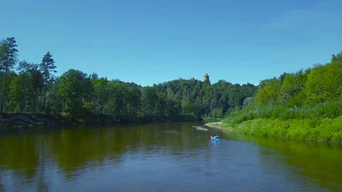 Turaida gauja Stock Footage 115108485