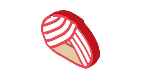 Turban hat cap isometric icon animation Stock Footage 327291497