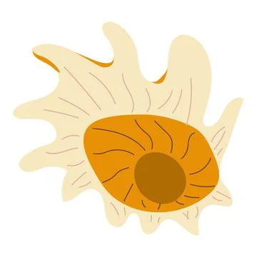 Turban Seashell Icon Vector Illustration in Flat Style for Coastal Themes イラスト素材