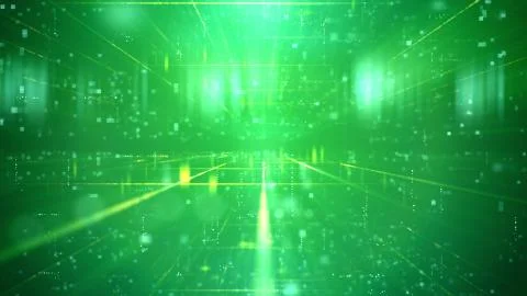 Turbidity 3d rendering of a futuristic technology cyberspace channel through  Stock Illustration