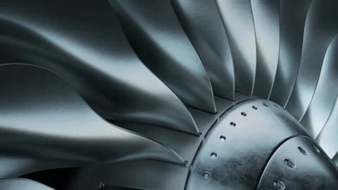 Turbine blades of airplane, Jet engine. Stock Footage 135578478