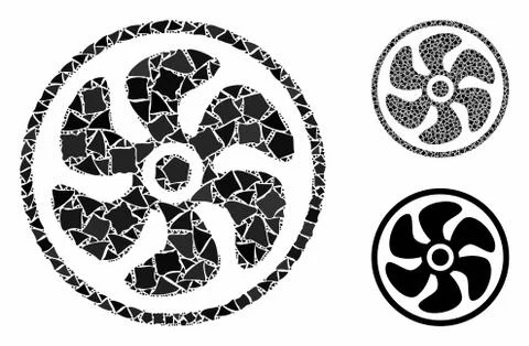 Turbine Composition Icon of Bumpy Parts Stock Illustration