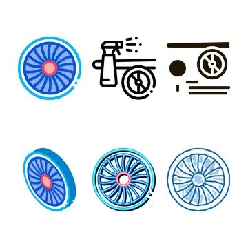 Turbine concepts engine icon vector outline Stock Illustration
