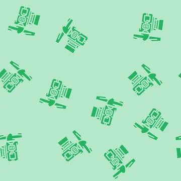 Turbine construction wind glyph vector seamless pattern Stock Illustration