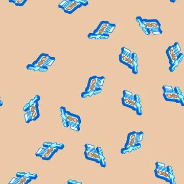 Turbine construction wind isometric icon seamless pattern Stock Illustration