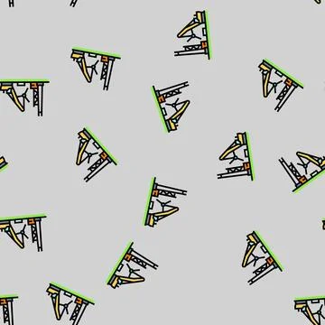 Turbine construction wind vector seamless pattern Stock Illustration