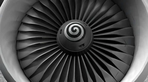 Turbine engine front view, technical, engineering. Stockbeeldmateriaal 33054545