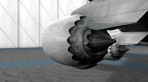 Turbine engine rear view, technical, engineering. Stock Footage 33053684