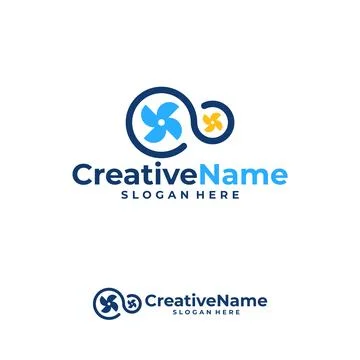 Turbine infinity logo vector template, Creative wind power logo design concep Stock Illustration