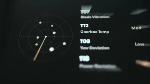 Turbine Issue List with Condition Radar Chart Stock Footage 338402342