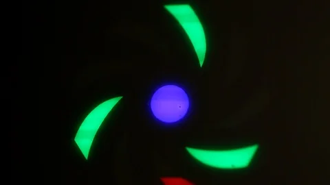Turbine light rotating with black background, in door Chiangmai Thailand Stock Footage 127336558