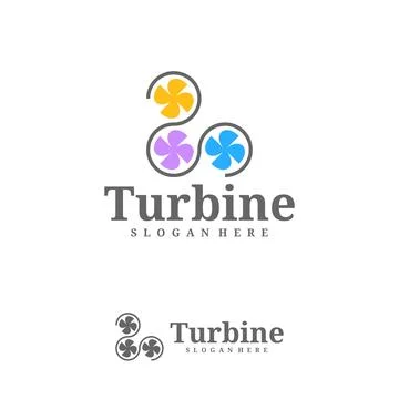 Turbine logo vector template, Creative wind power logo design concepts Stock Illustration