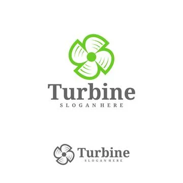Turbine logo vector template, Creative wind power logo design concepts Stock Illustration