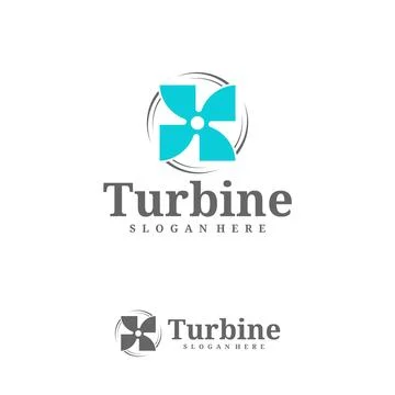 Turbine logo vector template, Creative wind power logo design concepts Stock Illustration